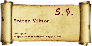Sréter Viktor névjegykártya